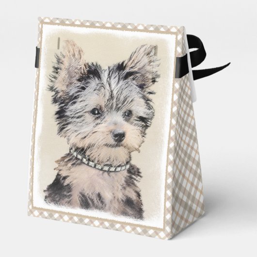 ヨークシャーテリアパピー絵画ズオリジナルドッグアート フェイバーボックス (裏面サイド)