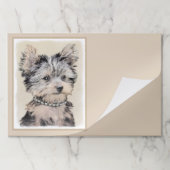 ヨークシャーテリアパピー絵画ズオリジナルドッグアート ペーパーパッド (折り畳み)