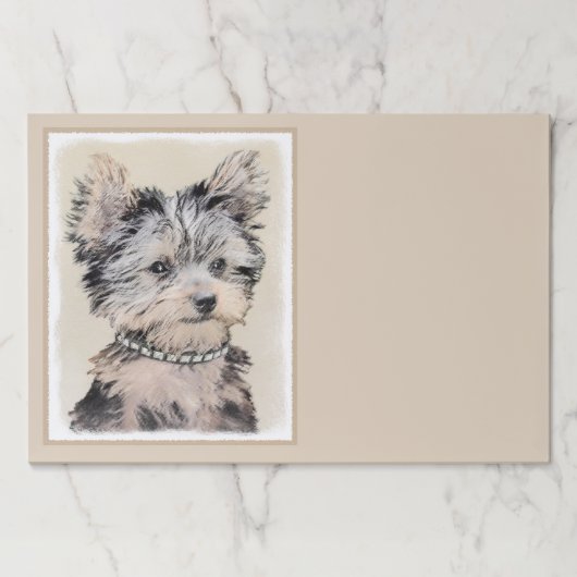 ヨークシャーテリアパピー絵画ズオリジナルドッグアート ペーパーパッド (正面)