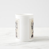 ヨークシャーテリアパピー絵画ズオリジナルドッグアート ボーンチャイナマグカップ (正面)