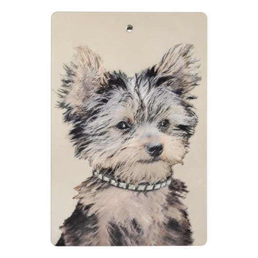 ヨークシャーテリアパピー絵画ズオリジナルドッグアート ミニクリップボード (裏面)