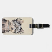 ヨークシャーテリアパピー絵画ズオリジナルドッグアート ラゲッジタグ (正面横)