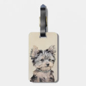 ヨークシャーテリアパピー絵画ズオリジナルドッグアート ラゲッジタグ (裏面縦)