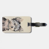 ヨークシャーテリアパピー絵画ズオリジナルドッグアート ラゲッジタグ (裏面横)