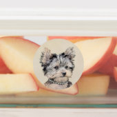 ヨークシャーテリアパピー絵画ズオリジナルドッグアート ラベル (貼付)