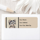 ヨークシャーテリアパピー絵画ズオリジナルドッグアート ラベル (インサイチュ)