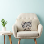 ヨークシャーテリアパピー絵画ズオリジナルドッグアート ランバークッション (椅子)