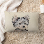 ヨークシャーテリアパピー絵画ズオリジナルドッグアート ランバークッション (ブランケット)