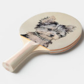 ヨークシャーテリアパピー絵画ズオリジナルドッグアート 卓球ラケット (正面アングル)