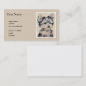 ヨークシャーテリアパピー絵画ズオリジナルドッグアート 名刺 (正面/裏面)