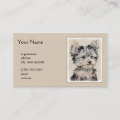 ヨークシャーテリアパピー絵画ズオリジナルドッグアート 名刺 (正面)