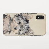 ヨークシャーテリアパピー絵画ズオリジナルドッグアート Case-Mate iPhoneケース (裏面(横))