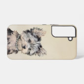 ヨークシャーテリアパピー絵画ズオリジナルドッグアート SAMSUNG GALAXYケース (裏面横)