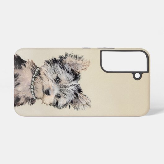 ヨークシャーテリアパピー絵画ズオリジナルドッグアート SAMSUNG GALAXYケース (裏面横)