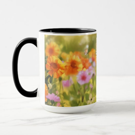 ヨークシャーテリアパピー花畑 マグカップ (左)