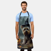 ヨークシャーテリアパンプキンズハロウィーン怖い エプロン (着用した状態)