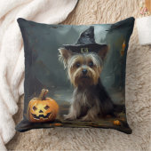 ヨークシャーテリアパンプキンズハロウィーン怖い クッション (ブランケット)