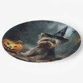 ヨークシャーテリアパンプキンズハロウィーン怖い ペーパープレート (アングル)