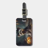 ヨークシャーテリアパンプキンズハロウィーン怖い ラゲッジタグ (正面縦)