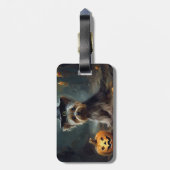 ヨークシャーテリアパンプキンズハロウィーン怖い ラゲッジタグ (裏面縦)
