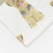 ヨークシャーテリアパーソナライズされたヨークシャーテリアータン&ホワイト フリースブランケット (角)