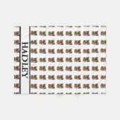 ヨークシャーテリアパーソナライズされたヨークシャーテリア フリースブランケット (正面(横))