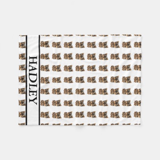 ヨークシャーテリアパーソナライズされたヨークシャーテリア フリースブランケット (正面(横))