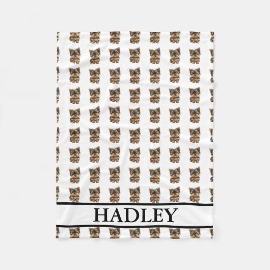 ヨークシャーテリアパーソナライズされたヨークシャーテリア フリースブランケット (正面)