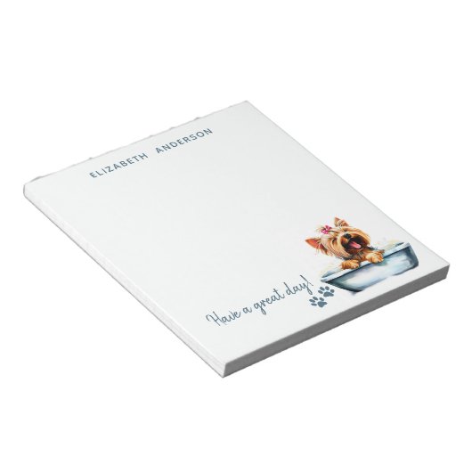 ヨークシャーテリアパーソナライズされた犬 ノートパッド (アングル)