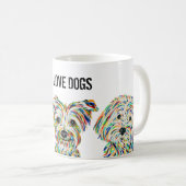 ヨークシャーテリアビチョンヨークシャーテリア&マルティポームグ コーヒーマグカップ (正面右)