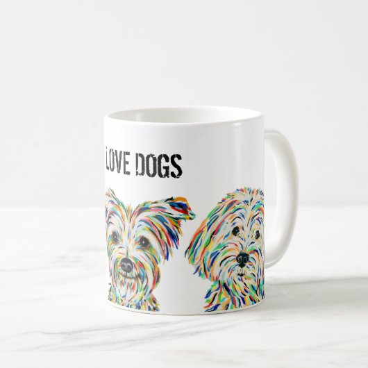 ヨークシャーテリアビチョンヨークシャーテリア&マルティポームグ コーヒーマグカップ (正面右)