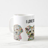 ヨークシャーテリアビチョンヨークシャーテリア&マルティポームグ コーヒーマグカップ (正面左)