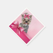 ヨークシャーテリアピンクプリンセスヨークシャーテリアパピードッグ スタンダードカクテルナプキン (角)
