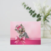ヨークシャーテリアピンクプリンセスヨークシャーテリアパピードッグ ポストカード (スタンド正面)