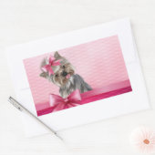 ヨークシャーテリアピンクプリンセスヨークシャーテリアパピードッグ 長方形シール (封筒)