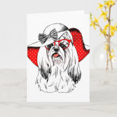 ヨークシャーテリアファッション撮影 カード (黄色い花)