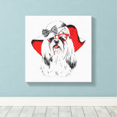 ヨークシャーテリアファッション撮影 キャンバスプリント (インサイチュ (ウッドフロア))