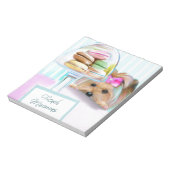 ヨークシャーテリアフランスのマカロン ノートパッド (回転)