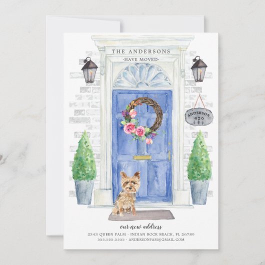 ヨークシャーテリアフロントドアの移動発表 招待状 (正面)