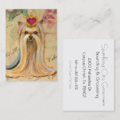 ヨークシャーテリアプリンセスインクラウンレッドハート 名刺 (正面/裏面)