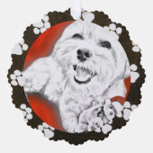 ヨークシャーテリアプーギフトラベル オーナメントカード (正面)