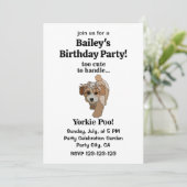 ヨークシャーテリアプーyorkipooかわいい犬の誕生日パーティー 招待状 (スタンド正面)