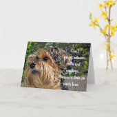 ヨークシャーテリアペットメモリーデジタルアート カード (黄色い花)