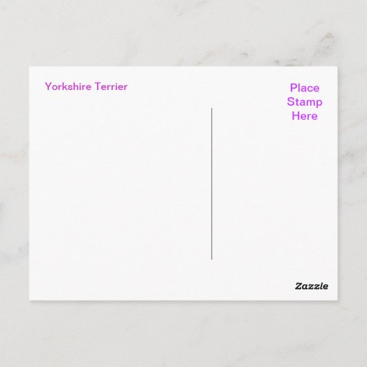 ヨークシャーテリアポストカード ポストカード (裏面)