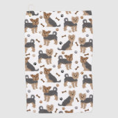 ヨークシャーテリアポーズアンドボーンズヨークシャーテリア犬 ゴルフタオル (正面)