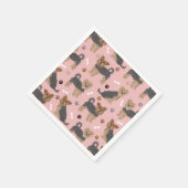 ヨークシャーテリアポーズアンドボーンズヨークシャーテリア犬 スタンダードカクテルナプキン (角)