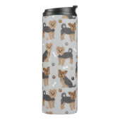 ヨークシャーテリアポーズアンドボーンズヨークシャーテリア犬 タンブラー (回転左)