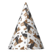 ヨークシャーテリアポーズアンドボーンズヨークシャーテリア犬 パーティーハット (裏面)