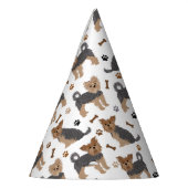 ヨークシャーテリアポーズアンドボーンズヨークシャーテリア犬 パーティーハット (左)