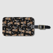 ヨークシャーテリアポーズアンドボーンズヨークシャーテリア犬 ラゲッジタグ (正面横)